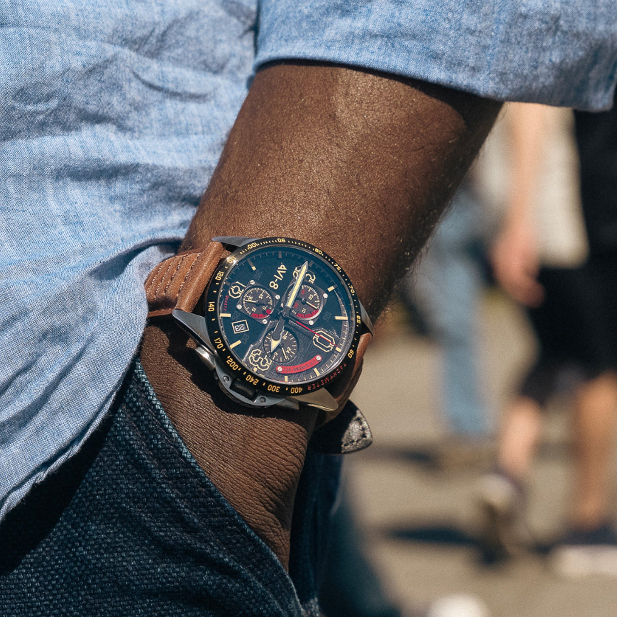 AVI-8 P-51 Mustang Blakeslee Chronograph – Bronze Oak – image 9