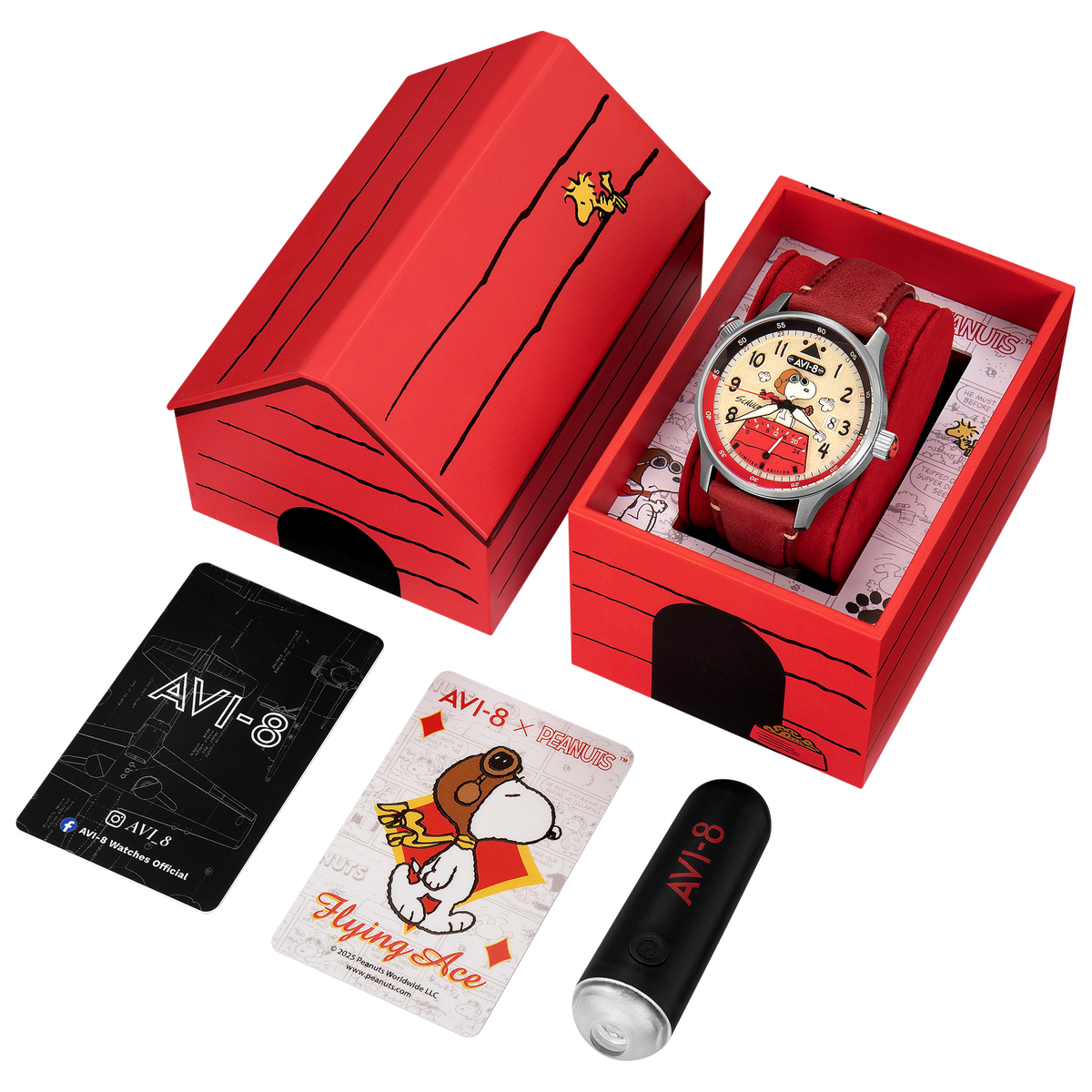 AVI-8 McKellar Dual Time Peanuts Snoopy Flying Ace – Ruby Ace (Limited Edition) – image 8