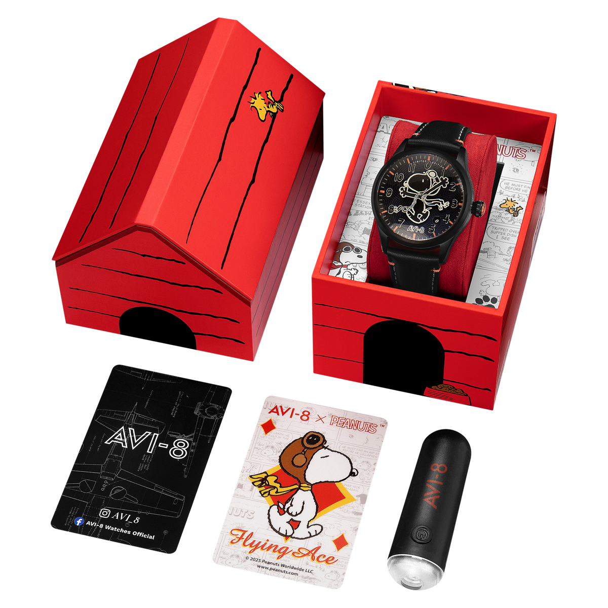 AVI-8 Engineer Automatic Peanuts Snoopy Flying Ace Monotone – Obsidian Ace (Limited Edition) – image 8