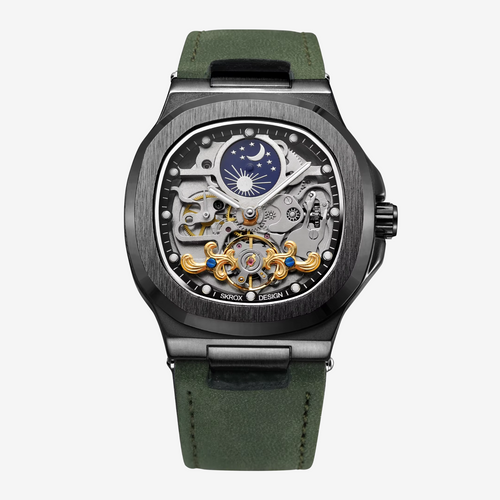 FYNTHER Lunar Skeleton Watch – Black / Green