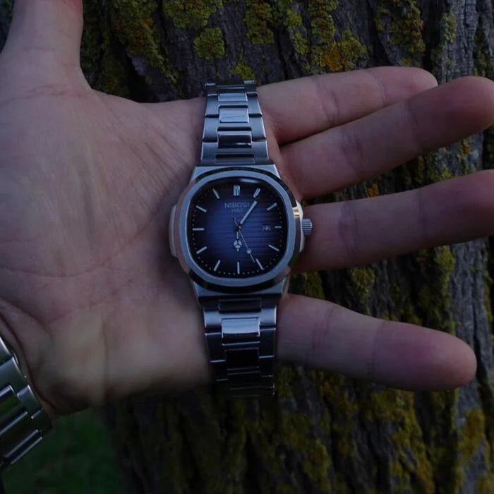 Nibosi Astronaut Men's Watch – Silver & Blue