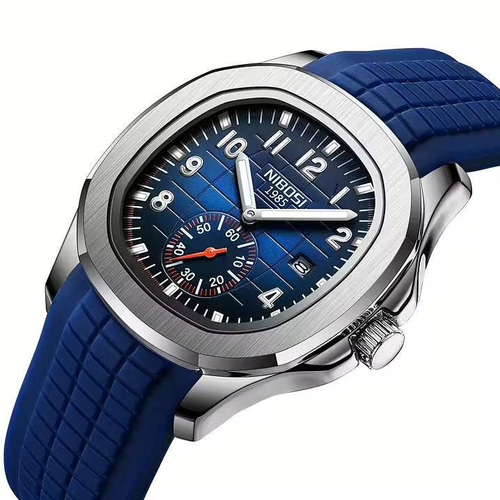 Nibosi Nemesis Men's Watch – Rubber Strap – Blue