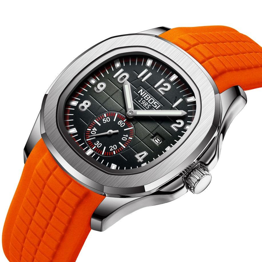 Nibosi Nemesis Men's Watch – Rubber Strap – Orange