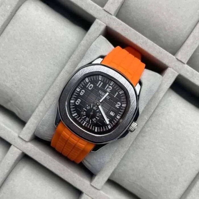 Nibosi Nemesis Men's Watch – Rubber Strap – Orange