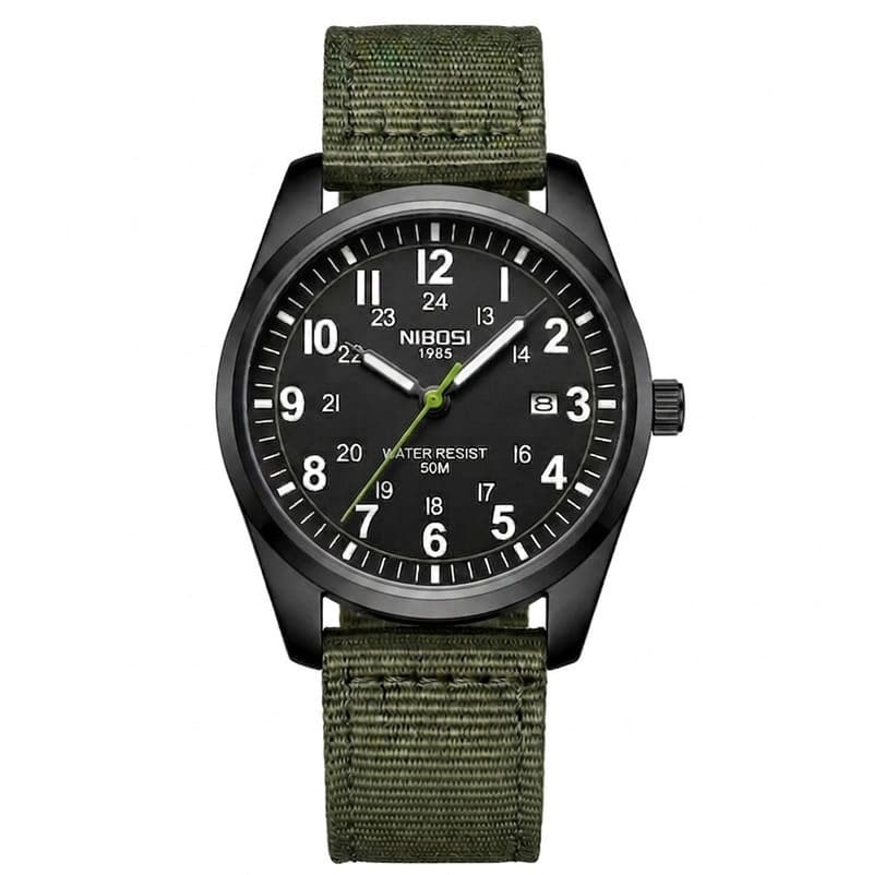 Nibosi Military Men's Watch – Black