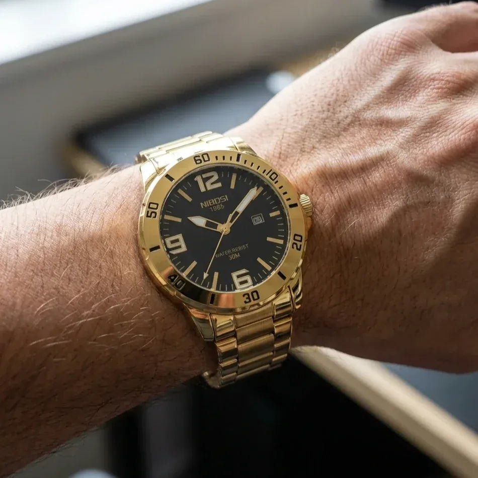 Nibosi Vellum Men's Watch – Gold