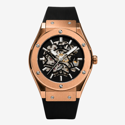 FYNTHER Elite Skeleton Watch – Rose Gold