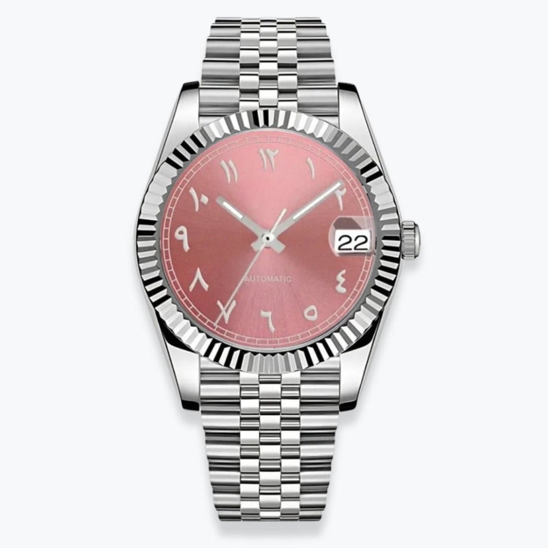 FYNTHER Datejust EDITION SILVER ARABIC CORAL JUBILEE MOD