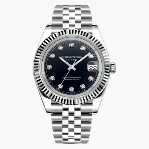 FYNTHER Datejust EDITION SILVER BLACK DIAMOND JUBILEE MOD
