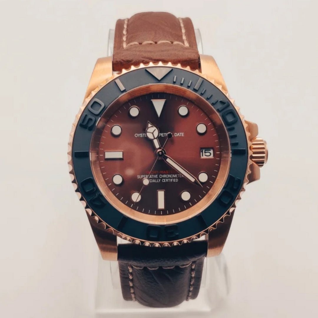 FYNTHER Submariner EDITION YACHT MASTER BRONZE LEATHER MOD