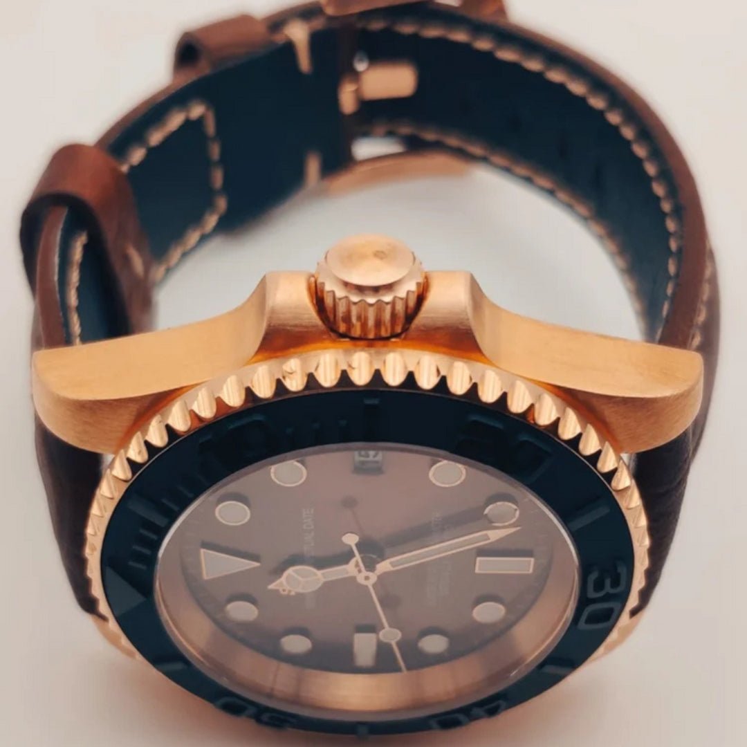FYNTHER Submariner EDITION YACHT MASTER BRONZE LEATHER MOD
