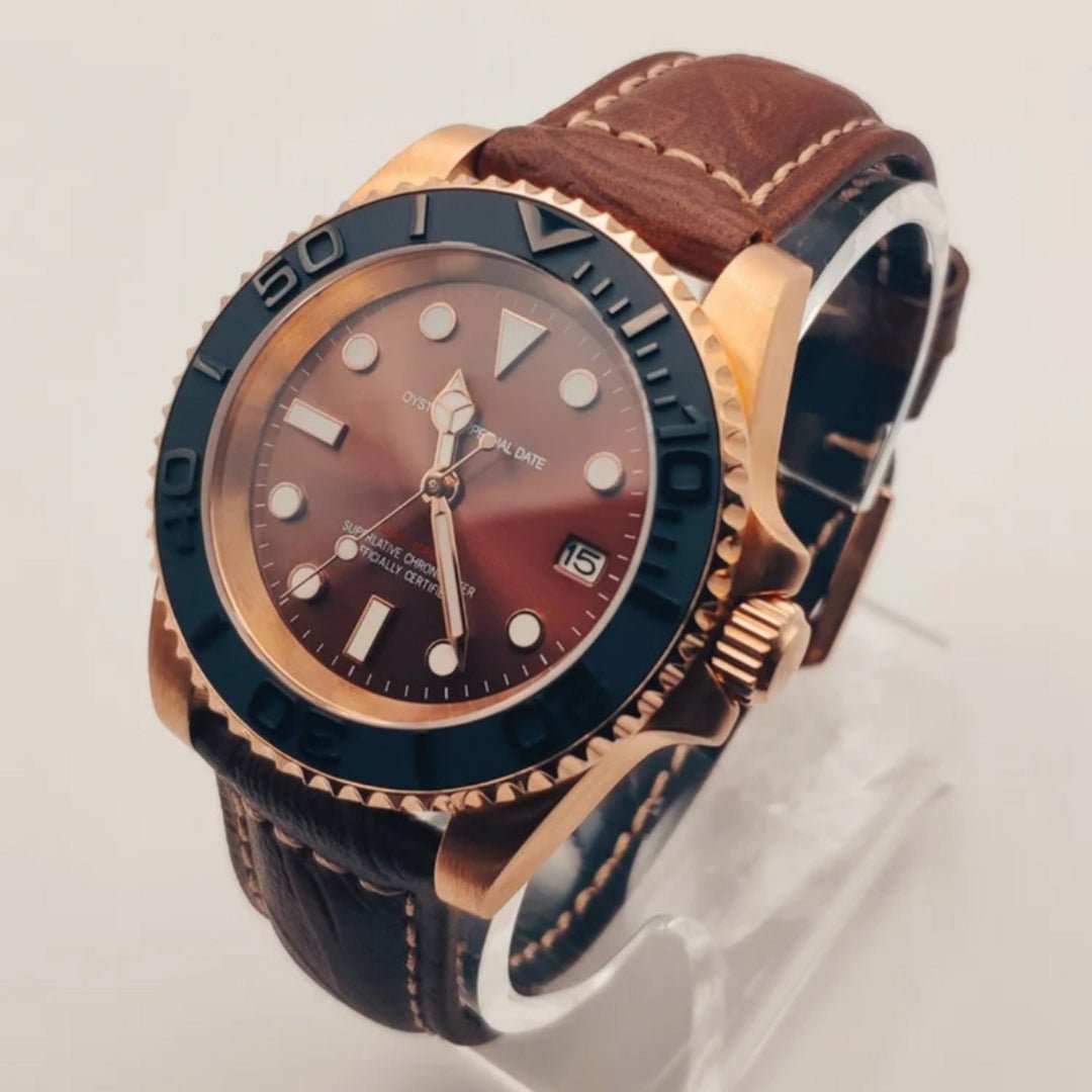 FYNTHER Submariner EDITION YACHT MASTER BRONZE LEATHER MOD