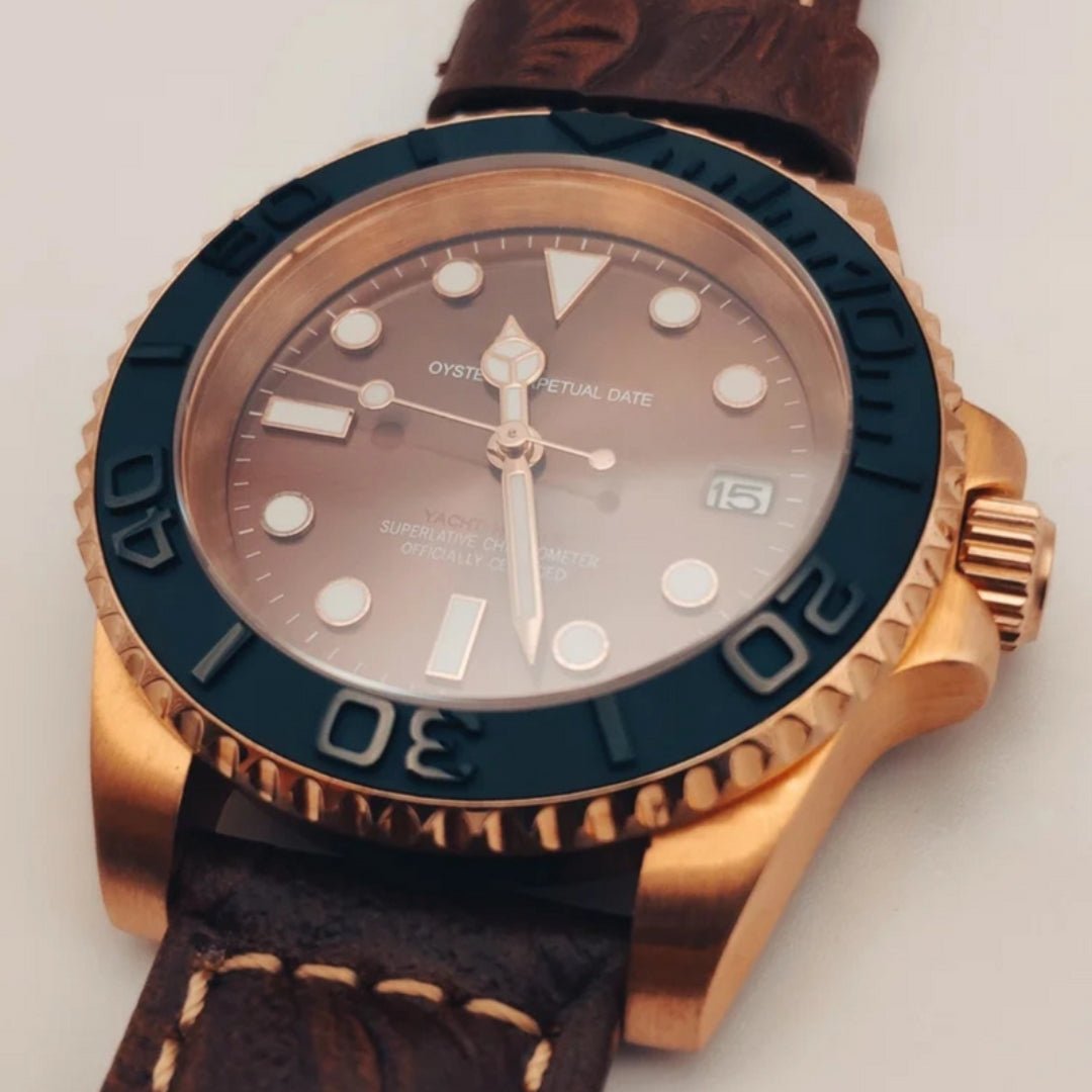 FYNTHER Submariner EDITION YACHT MASTER BRONZE LEATHER MOD