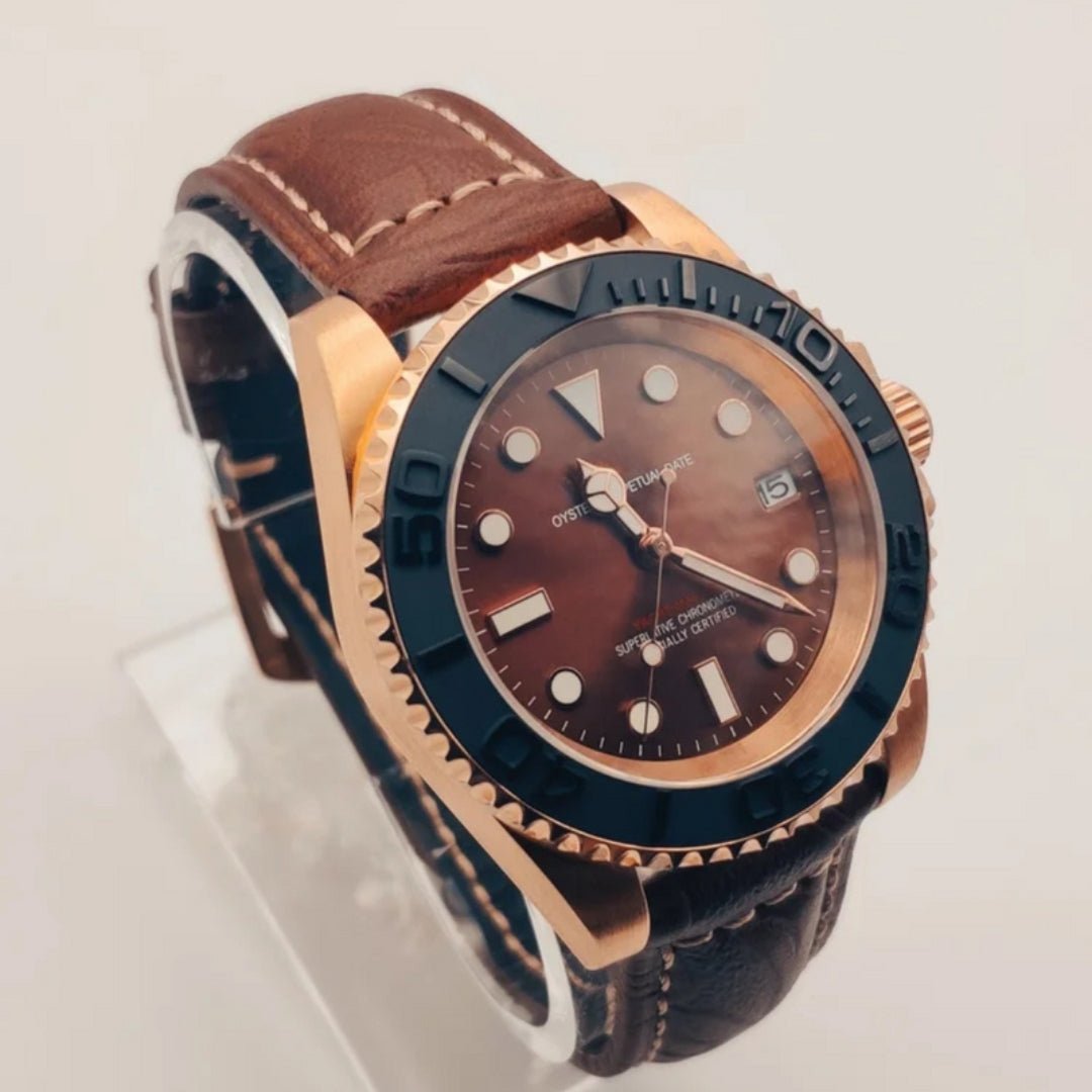 FYNTHER Submariner EDITION YACHT MASTER BRONZE LEATHER MOD