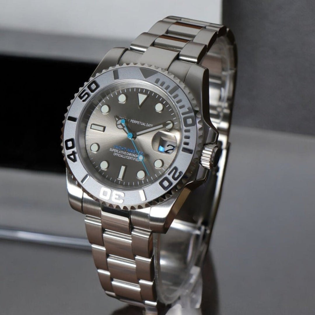 FYNTHER Submariner EDITION YACHT MASTER PLATINUM SILVER MOD