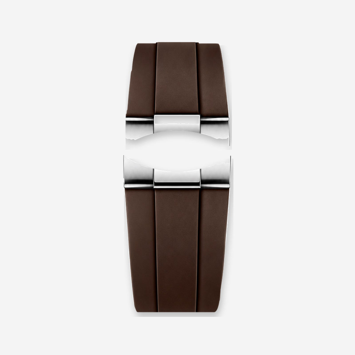Brown Silicone Strap · Silver Clasp | Racing