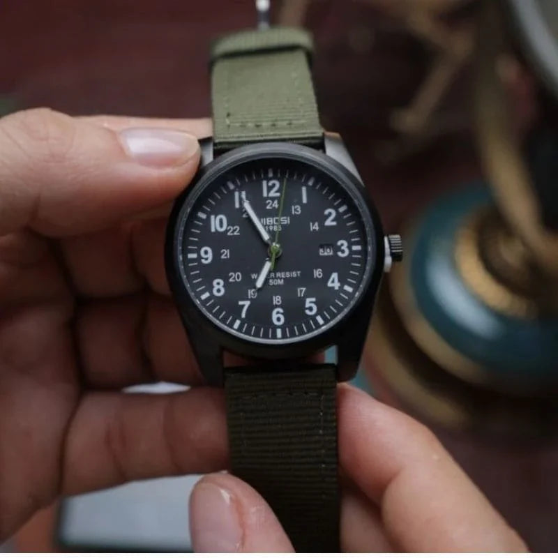 Nibosi Military Men's Watch – Black