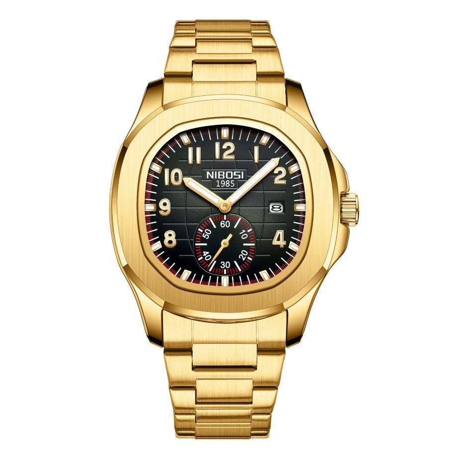 Nibosi President Men's Watch – Gold & Black