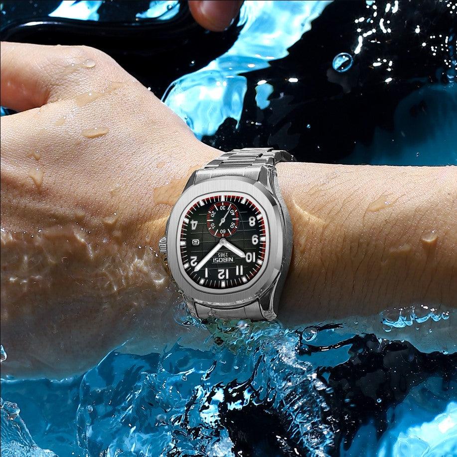 Nibosi President Men's Watch – Silver & Black