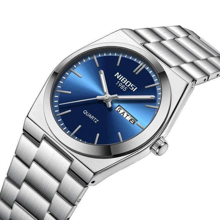 Nibosi Ardenne Men's Watch – Silver & Blue