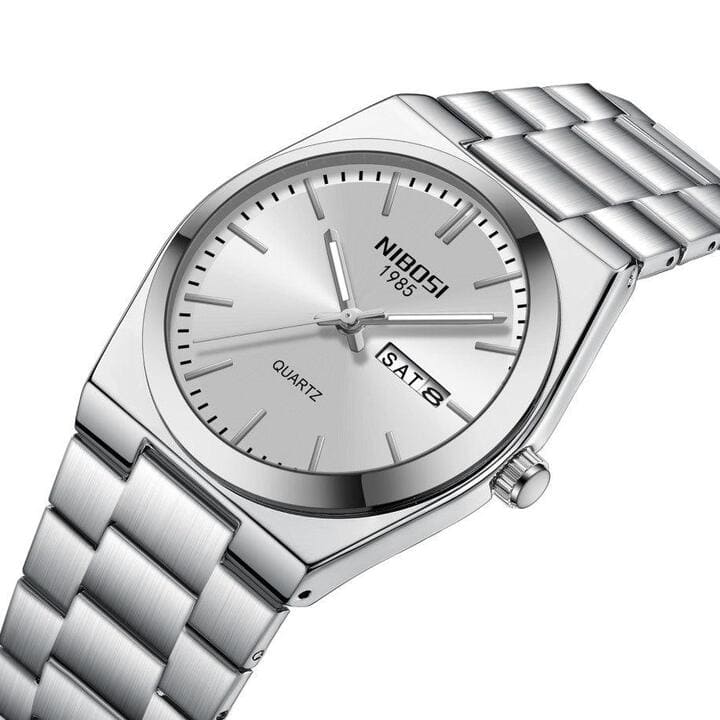 Nibosi Ardenne Men's Watch – Silver & White