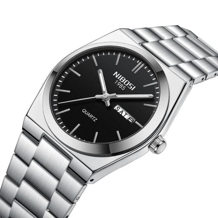Nibosi Ardenne Men's Watch – Silver & Black