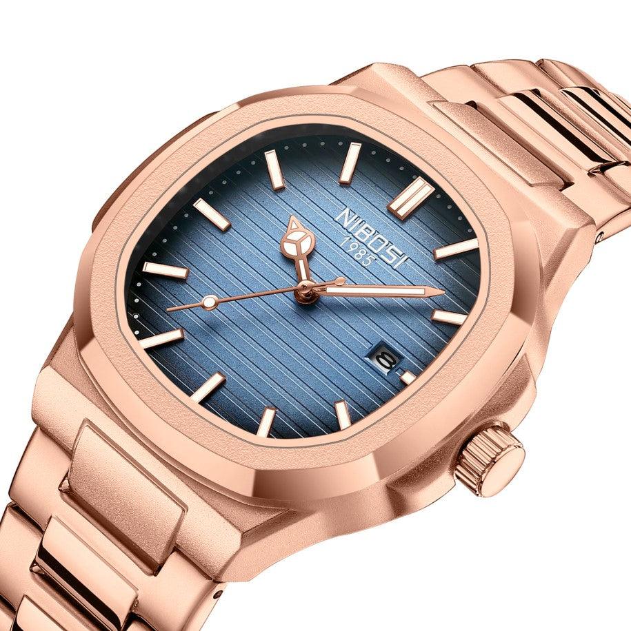 Nibosi Astronaut Limited Edition Men's Watch – Rose Gold & Blue