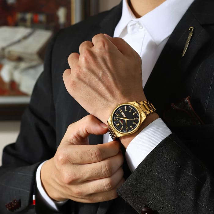 Nibosi Syncro Men's Watch – Gold & Black