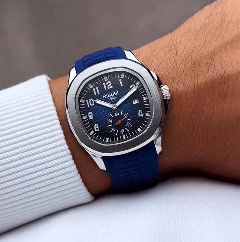Nibosi Nemesis Men's Watch – Rubber Strap – Blue