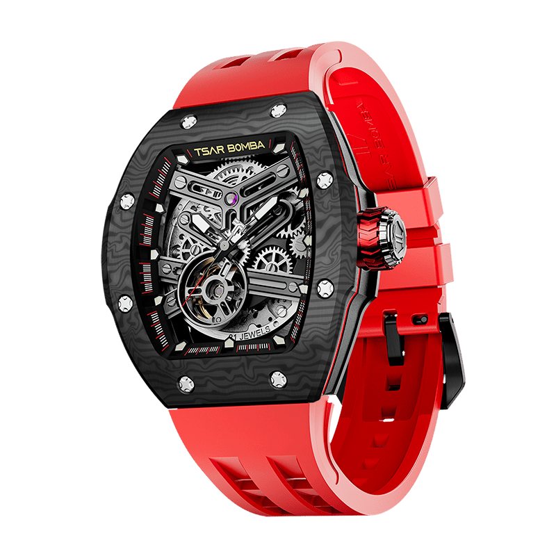 Carbon Fiber-Black Red