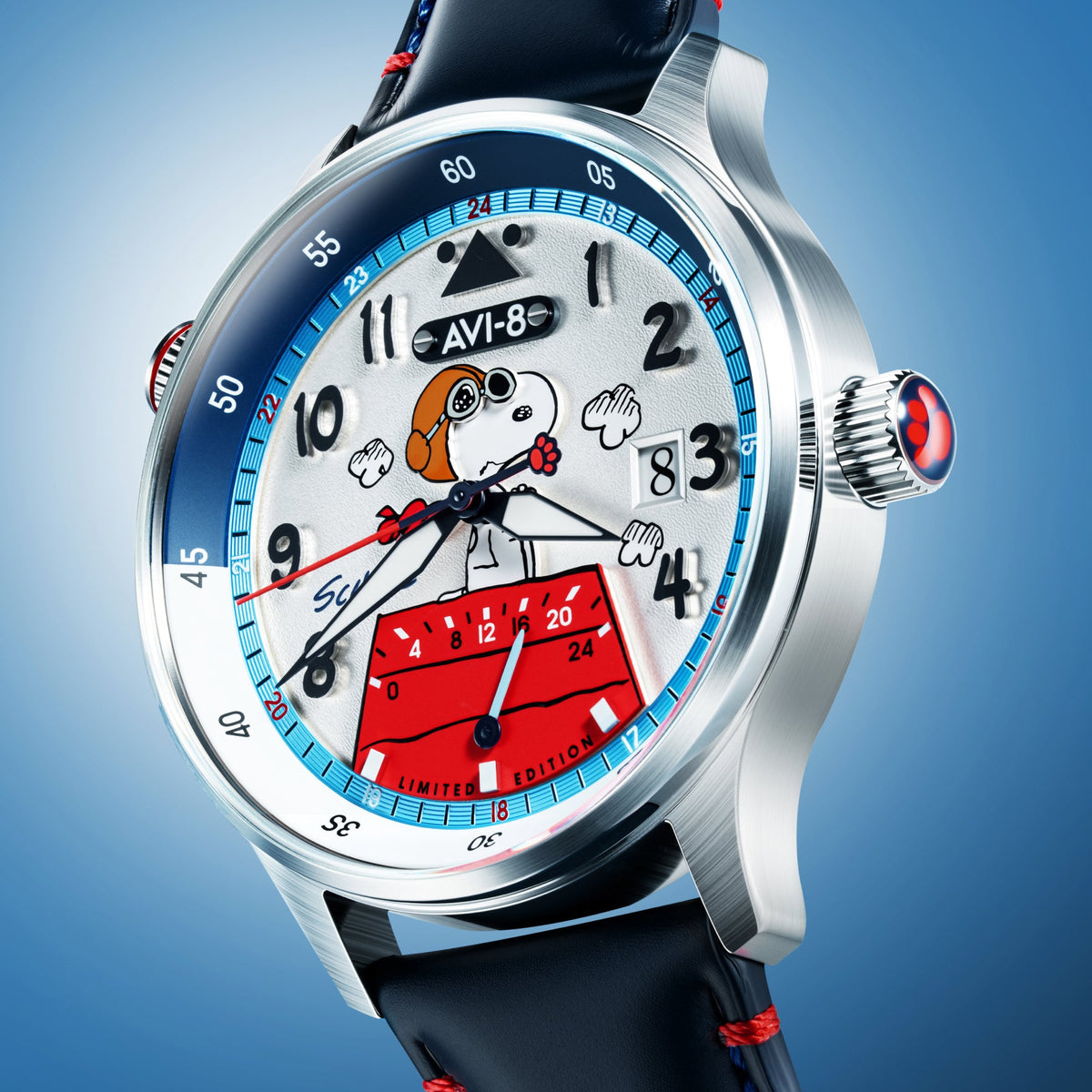 AVI-8 McKellar Dual Time Peanuts Snoopy Flying Ace – Aero Blue (Limited Edition) – image 3