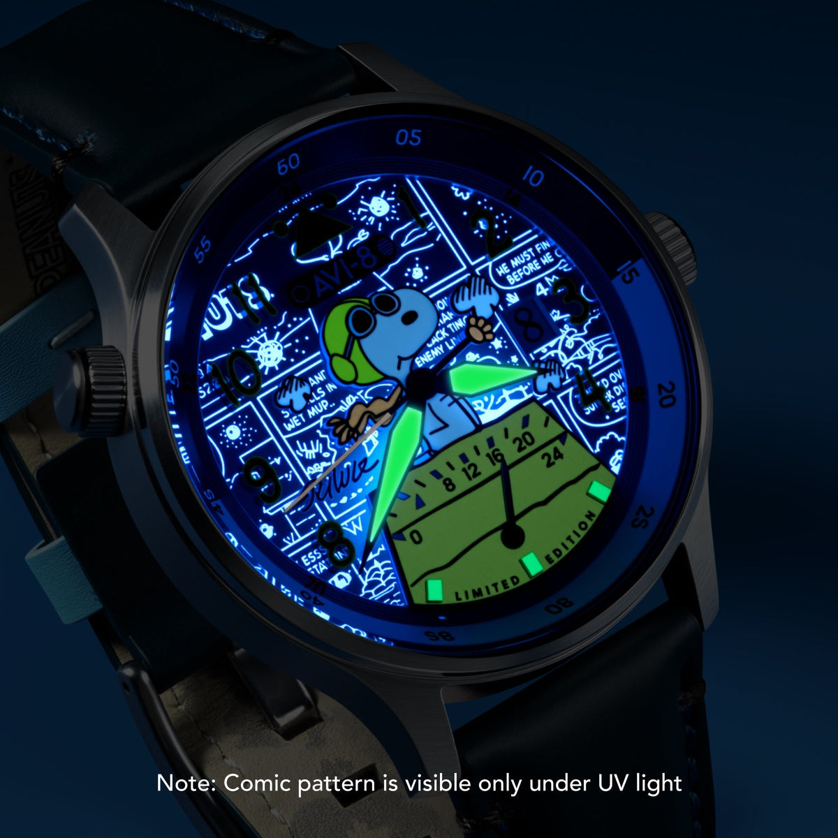 AVI-8 McKellar Dual Time Peanuts Snoopy Flying Ace – Aero Blue (Limited Edition) – image 6