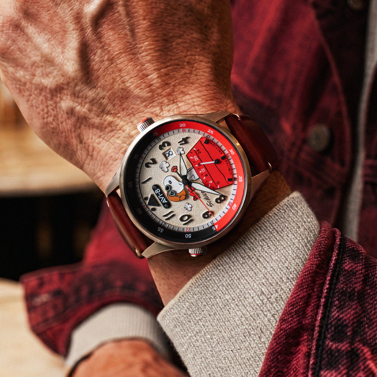 AVI-8 McKellar Dual Time Peanuts Snoopy Flying Ace – Ruby Ace (Limited Edition) – image 2