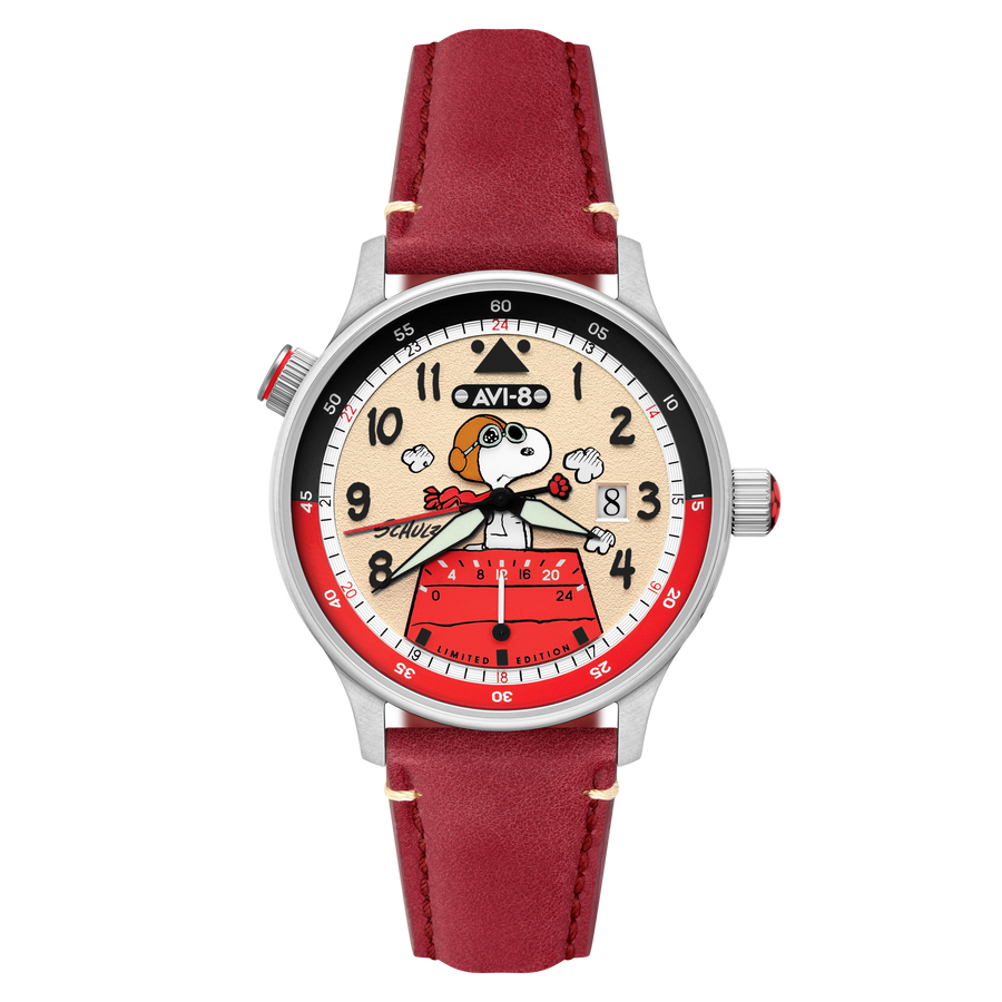 AVI-8 McKellar Dual Time Peanuts Snoopy Flying Ace – Ruby Ace (Limited Edition) – image 1