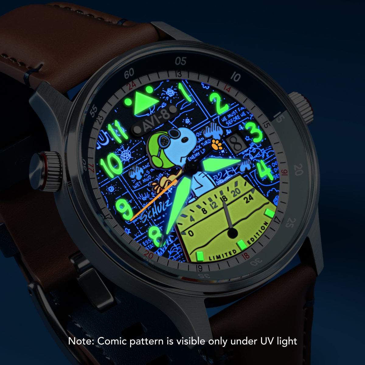AVI-8 McKellar Dual Time Peanuts Snoopy Flying Ace – Azure Aviator (Limited Edition) – image 6