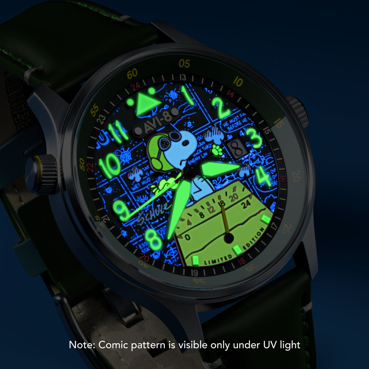 AVI-8 McKellar Dual Time Peanuts Snoopy Flying Ace – Pine Pilot (Limited Edition) – image 6