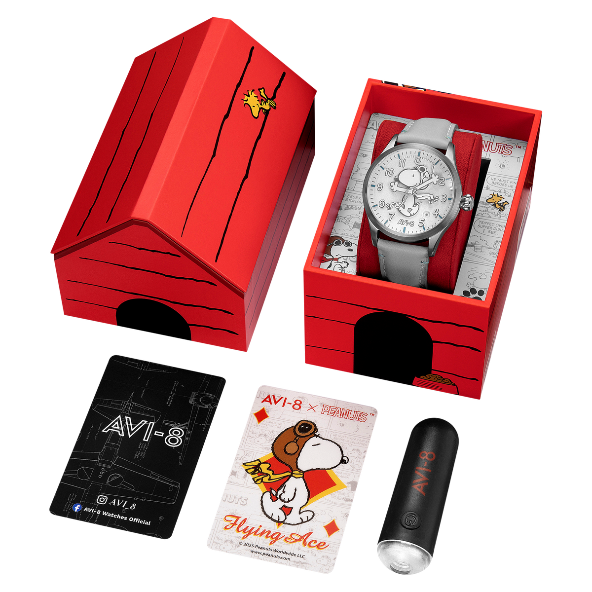 AVI-8 Engineer Automatic Peanuts Snoopy Flying Ace Monotone – Cloud Cover (Limited Edition) – image 8