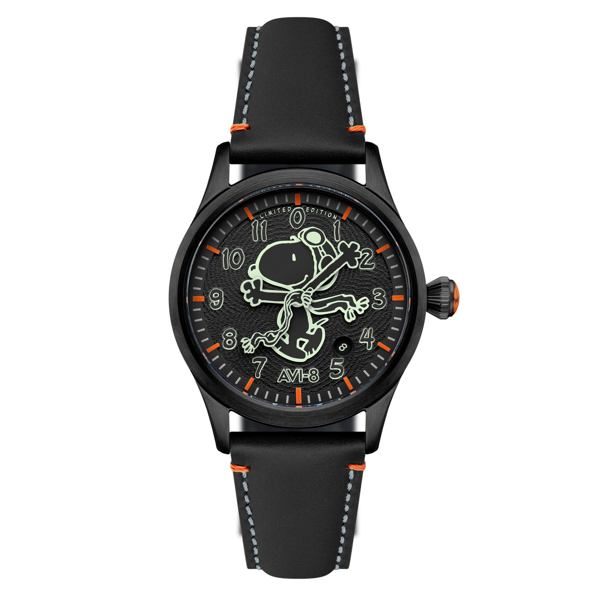 AVI-8 Engineer Automatic Peanuts Snoopy Flying Ace Monotone – Obsidian Ace (Limited Edition) – image 1