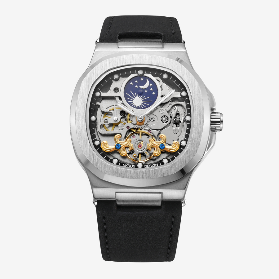 AXEL Lunar Skeleton Watch – Silver / Black – image 1