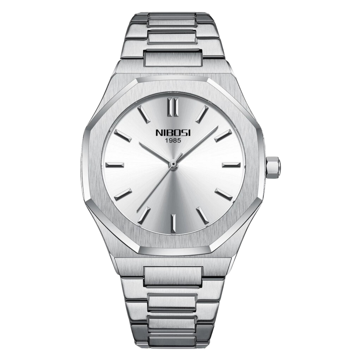 Nibosi Lynx Men's Watch – Silver & White