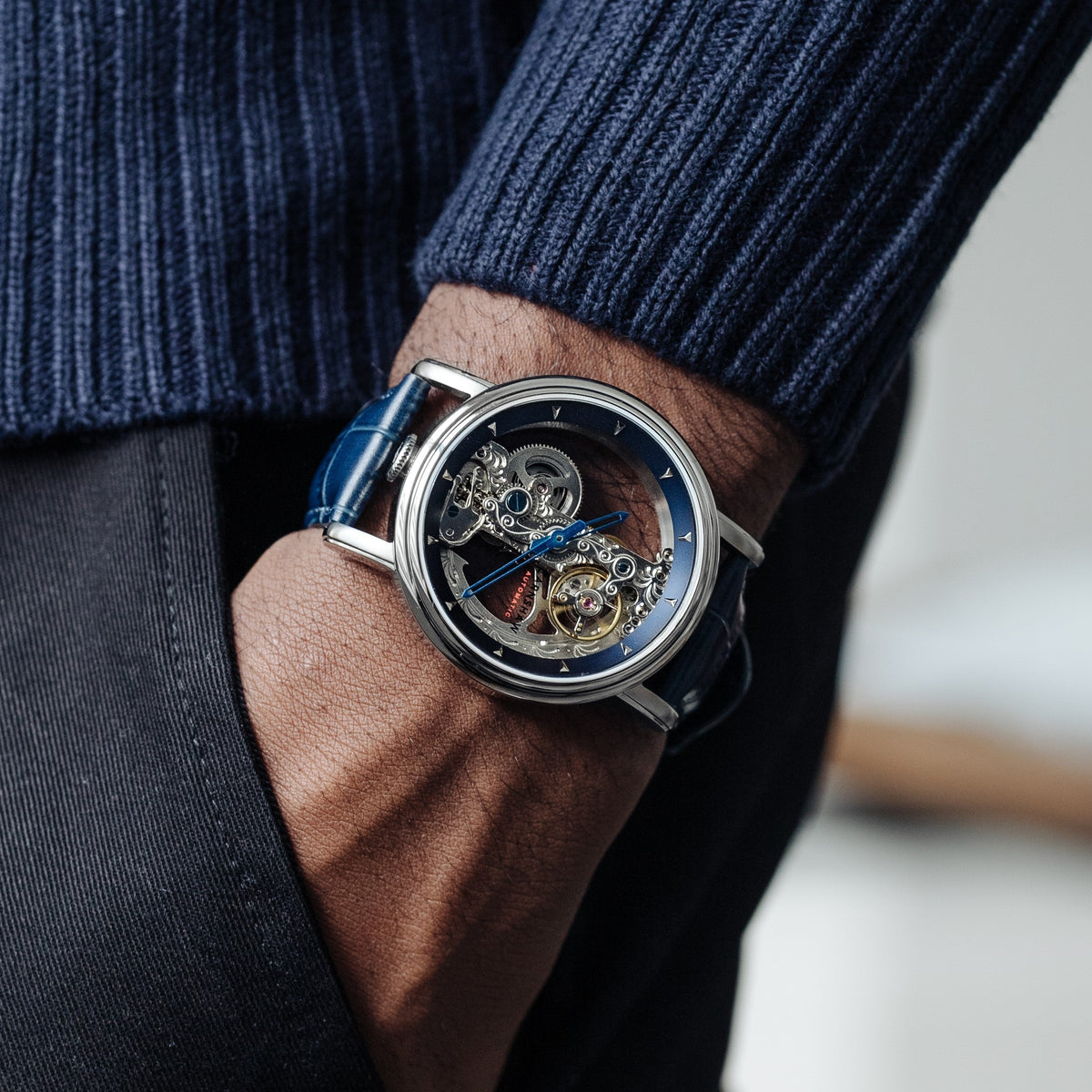 Thomas Earnshaw Fowler Bridge Skeleton Automatic – Blue – image 3