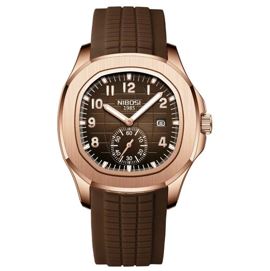 Nibosi Nemesis Men's Watch – Rubber Strap – Brown