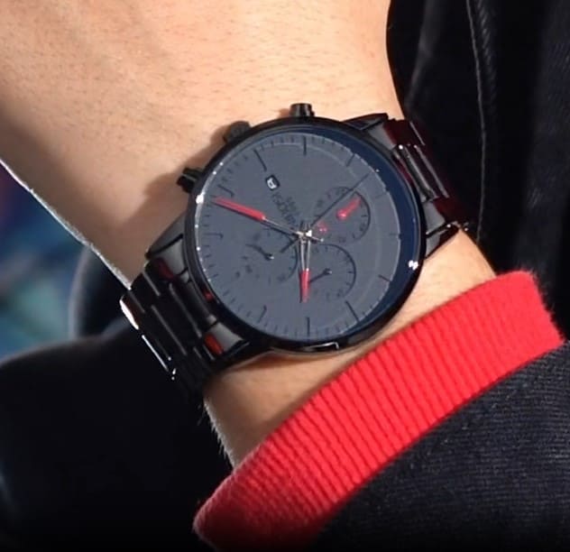 Nibosi Prestige Men's Watch – Black & Red