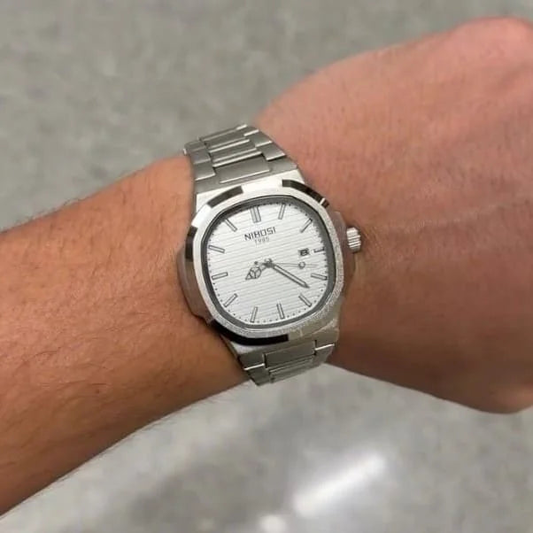 Nibosi Astronaut Men's Watch – Silver & White