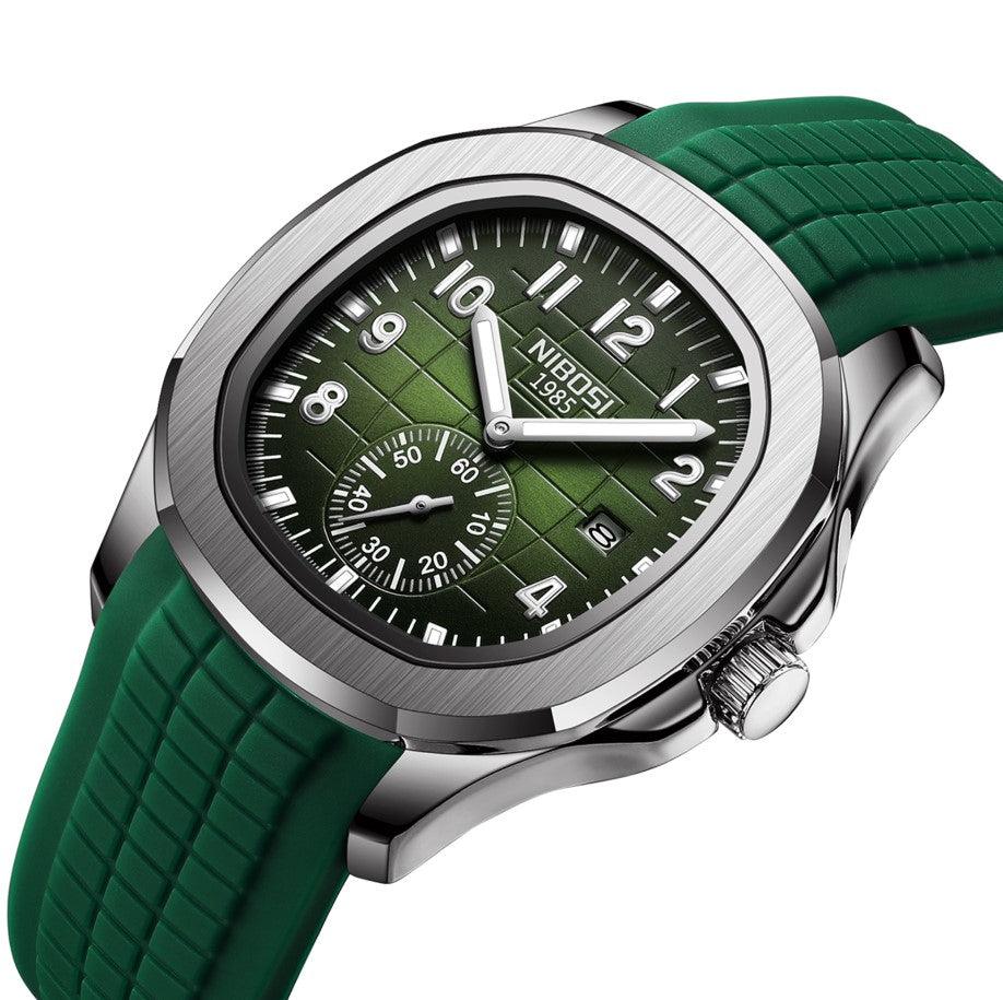 Nibosi Nemesis Men's Watch – Rubber Strap – Green