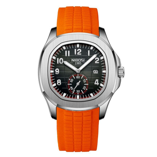 Nibosi Nemesis Men's Rubber Strap Watch – Orange