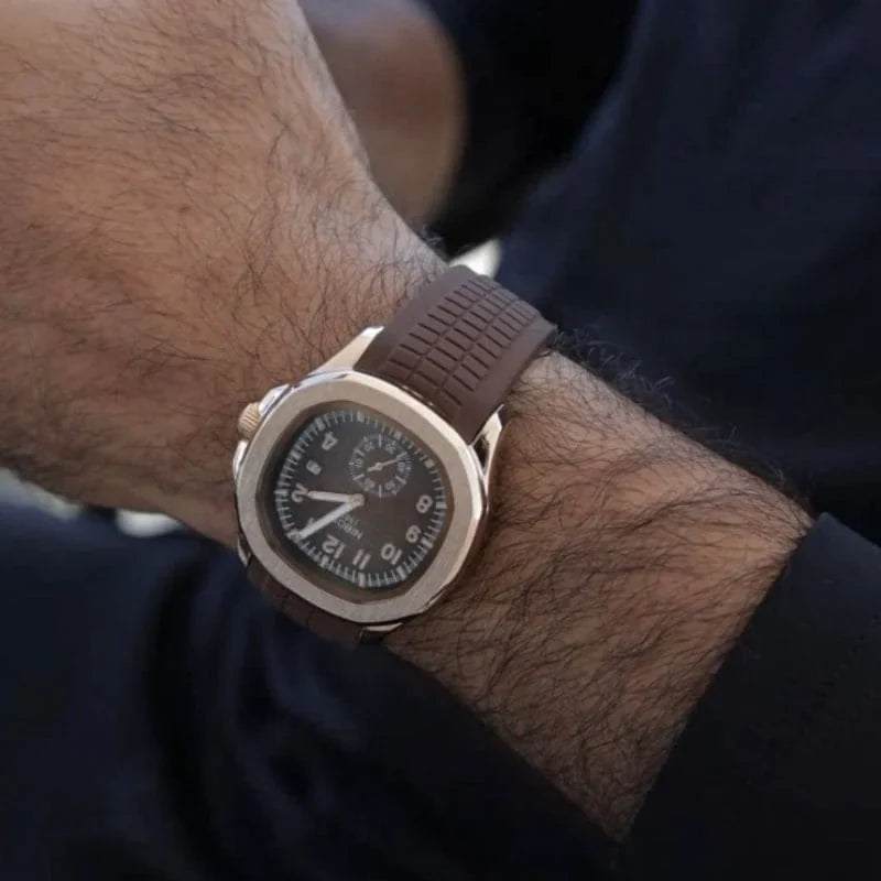 Nibosi Nemesis Men's Watch – Rubber Strap – Brown