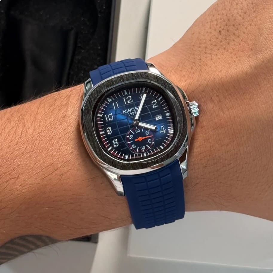 Nibosi Nemesis Men's Watch – Rubber Strap – Blue