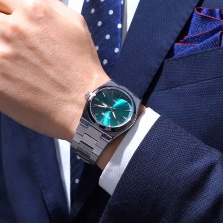 Nibosi Ardenne Men's Watch – Silver & Green