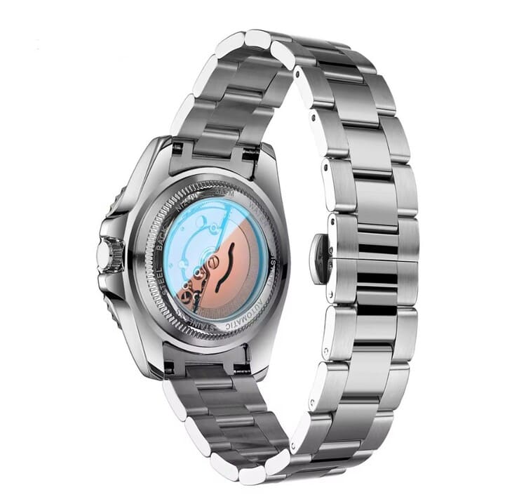 Nibosi Majestic Men's Automatic Watch – Silver-Green & Black